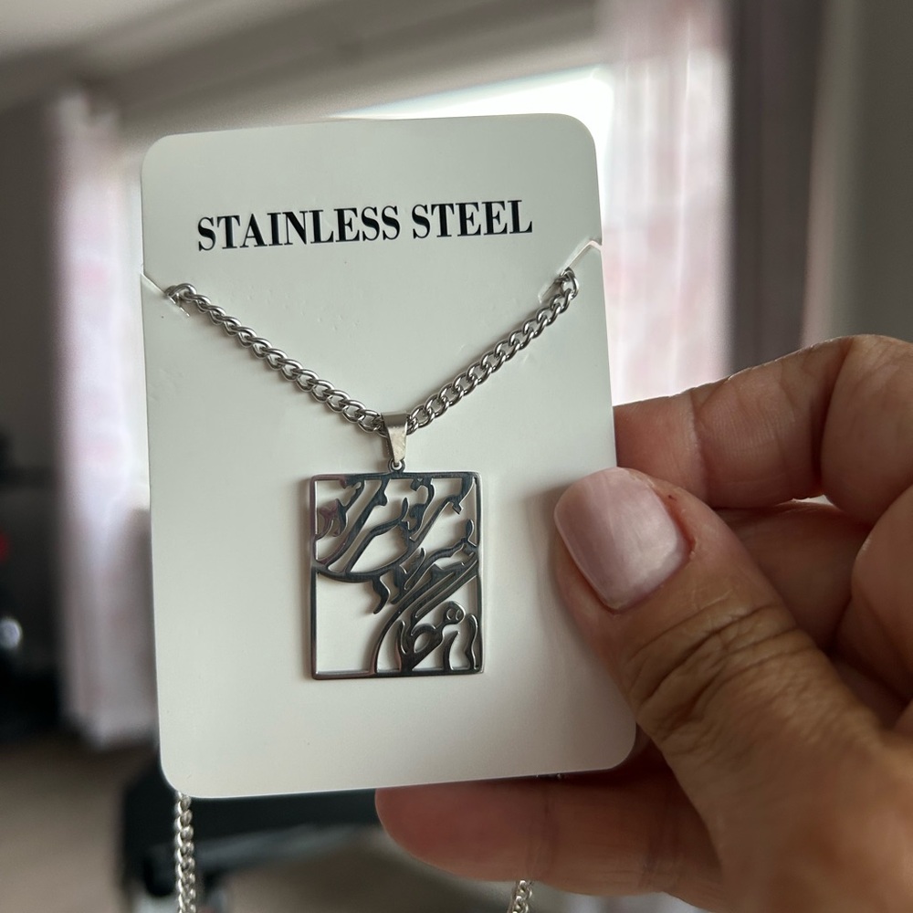 Stainless Steel Silver Pendant Necklace